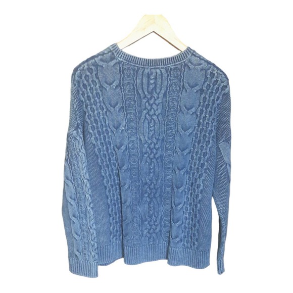 J. Jill Womens Blue Chambray Pullover Crewneck Sweater Size Medium - Picture 2 of 6